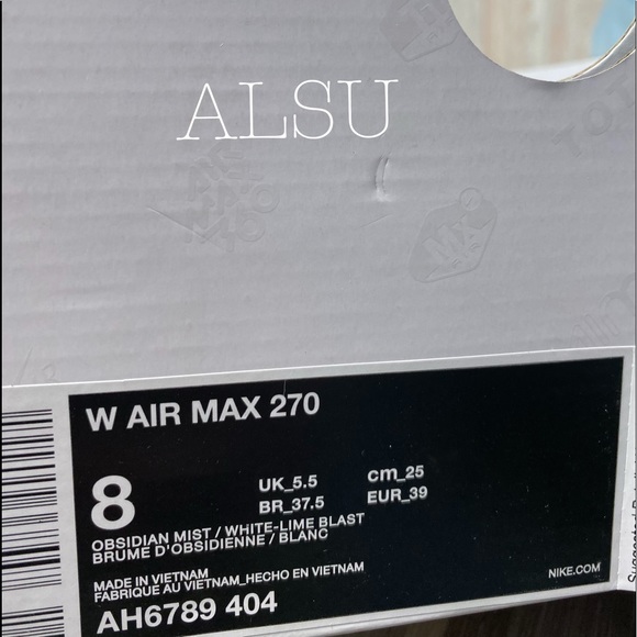 Nike Air Max 270 Obsidian Mist Grey W AUTHENTIC - Picture 7 of 7